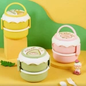 CIRCLE SHAPE 2 LAYER LUNCH BOX