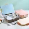 NEW STAINLESS STEEL 3 COMPARTMENT LUNCH BOX